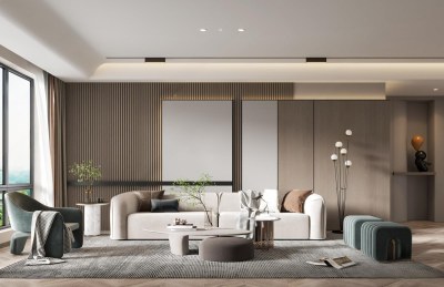 现代家居客厅3D模型下载